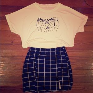 Trendy Oversized White Crop Top